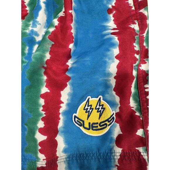 Guess J Balvin Tie Dye Swim Trunk Shorts Blue Relaxed Fit Mens Size Small Beachy - Picture 3 of 5